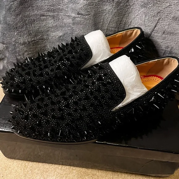 Milano | Shoes | Spikey Mens Size 55 Formal Black Red Bottom  display picture 1